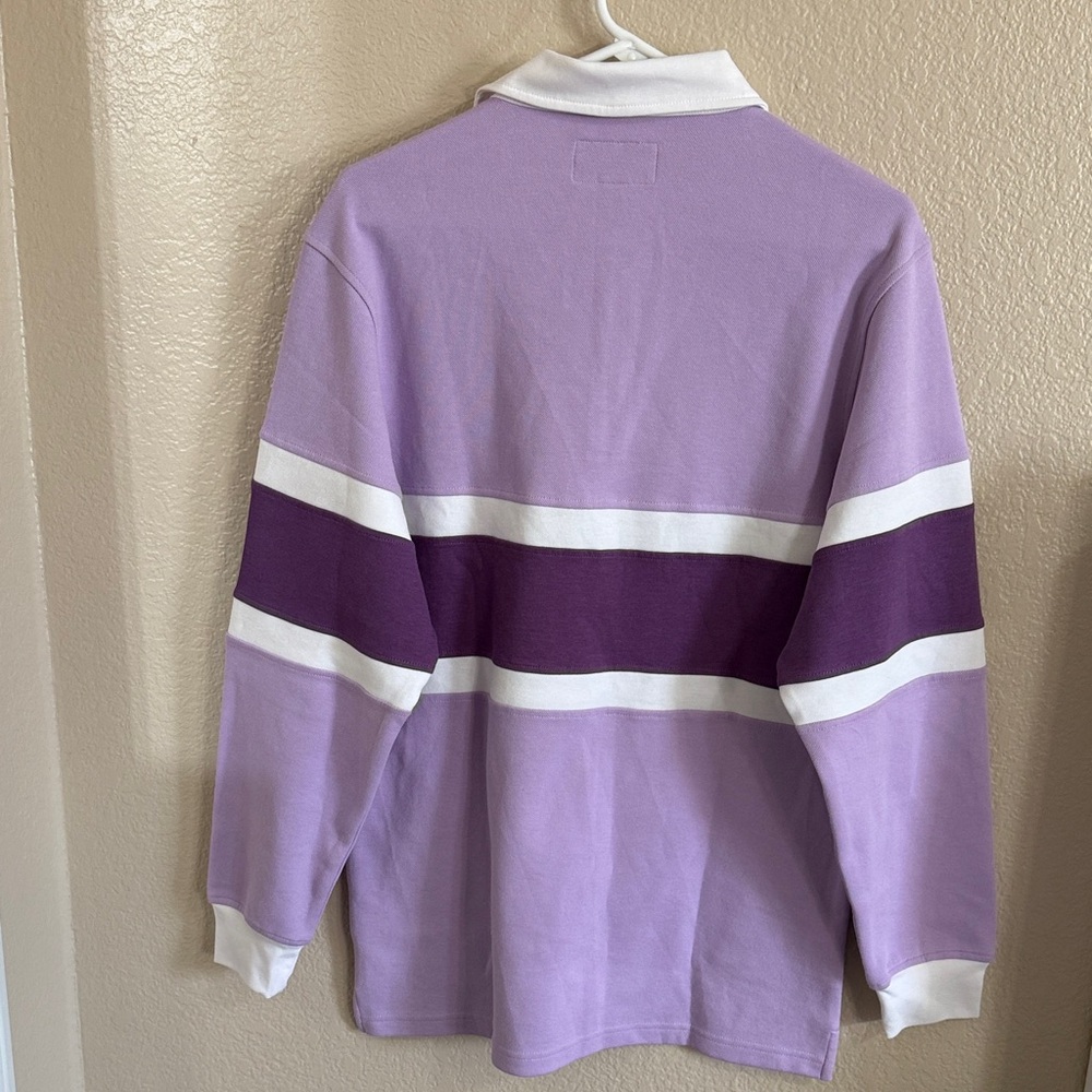 Bogey Boys Lavender Purple and White Men's Button-Down Rugby/Golf Shirt - Picture 10 of 10